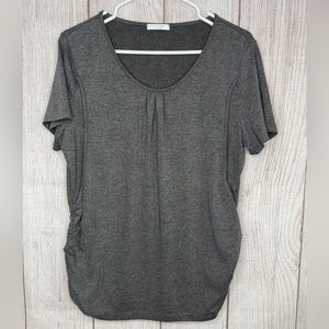 Elegant Charcoal Short Sleeve Top